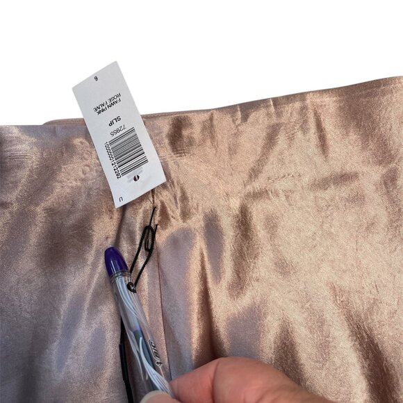 Babaton Slip Satin Midi Skirt in Fawn Pink Sz 6 NWT - Picture 7 of 8